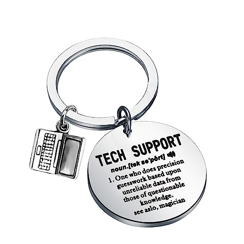 CENWA Tech Support Gift Computer Technician Gift Funny Tech Support Definition Keychain