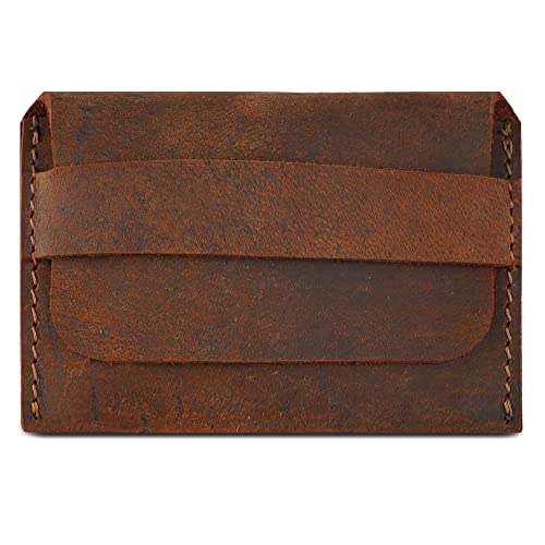 Distressed Leather Business Card Holder, Credit Card Wallet for Men or Women, Slim, Compact, and Vintage Brown Leather Card Holder for Pocket or Purse, Minimalist and Stylish Card Organizer4