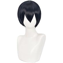 Anime Cosplay Deep Blue Short Wig Straight Hair Costume Wigs