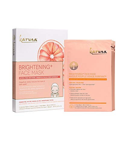 Karuna Brightening+ Facial Sheet Mask: Visibly Reduce the Look of Dark Spots, Natural Fiber Sheet Ma - //coolthings.us