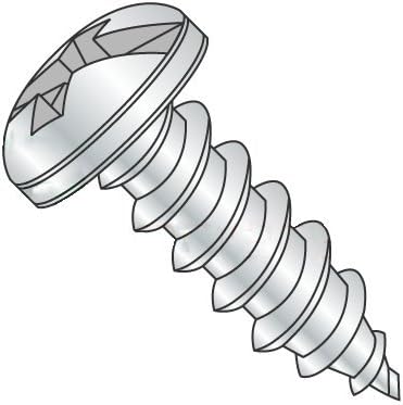 #4-24 x 3/8" Self Tapping Screws - Sheet Metal Screws, Type AB, Steel, Zinc Plating, Pan Head, Combo (Phillips/Slotted) (Quantity: 8500 pcs)