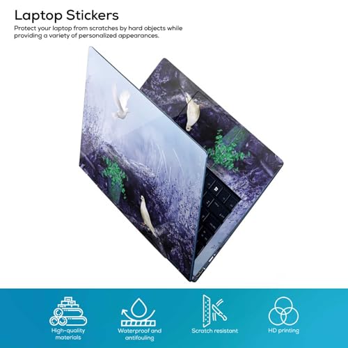 Image of Galaxsia Floral D80 Full Body Vinyl Laptop Skin /Sticker /Cover Upto 15.6 Inches Laptops Laminated-Removable-HD Quality Compatible for Hp-Dell-Sony-Lenovo-Asus etc.(15x10 Inches)
