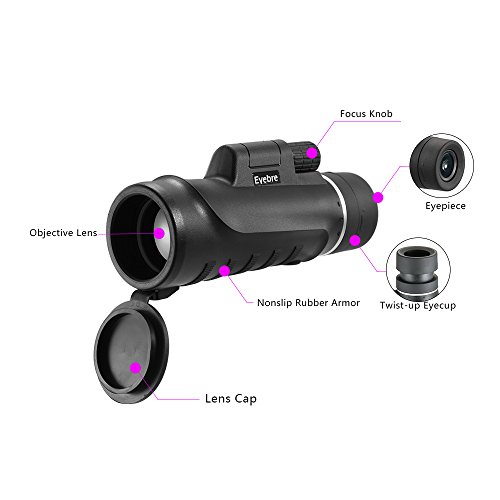 DECDEAL Telescópio de escopo monocular multi-revestido portátil com suporte para smartphone 10x42 co