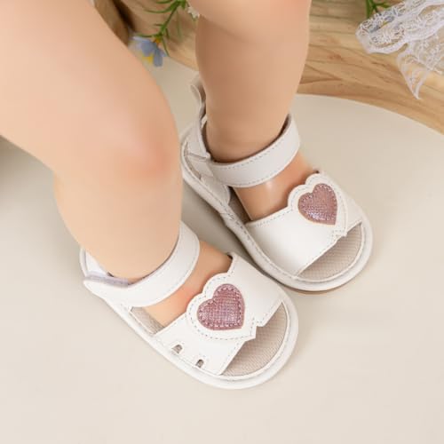 Image of HsdsBebe Baby Girls Sandals Bohemia Flower Bow Soft Sole Toddler First Walkers Beach Summer Shoes