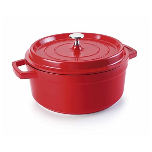 Lacor - 25924 - Cacerola Con Tapa Aluminio Fundido 24Cm - Rojo