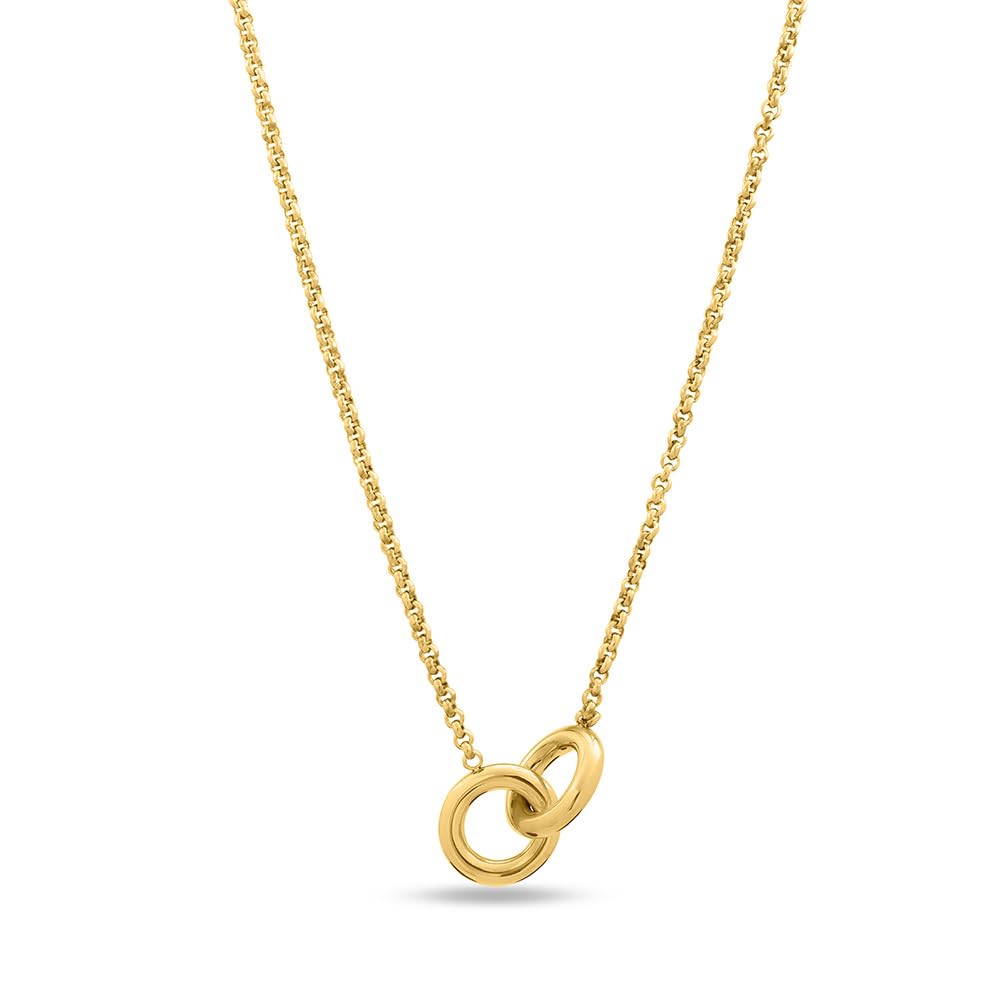 InterLock Gold Chain Necklace for Women - 18K Gold Plated Necklace, Women's Jewellery | Gift for Girls & Women