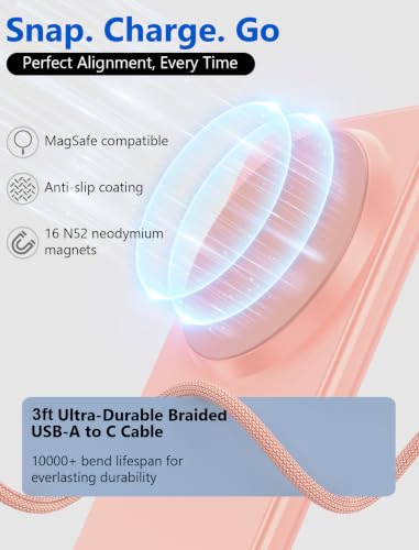Image of Mag.Safe Charger - Magnetic Wireless Charger for iPhone 12-17, Pink
