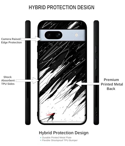 Image of Geometric Strom Design Premium 2D Printed Metal Back Case Cover for Google Pixel 7A 5G, Multicolor