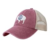 CHENYONAS Wyoming Flag Outdoor Washed Denim Mesh Hat Denim Baseball Cap Cowboy Hat