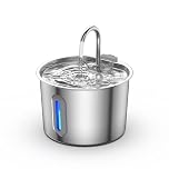 Cat Water Fountain for Drinking,Advanced 304 Stainless Steel 2.2L/74oz with Detachable Tank, Easy to Clean, Automatic Pet Fountain Cats Water Dispenser, Auto Kitty Watering Supplies, Dogs