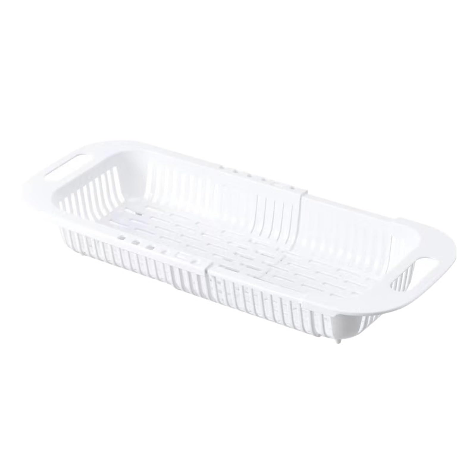 Wzptlkibad White Over Sink Colander Basket, Extendable Strainer For Washing