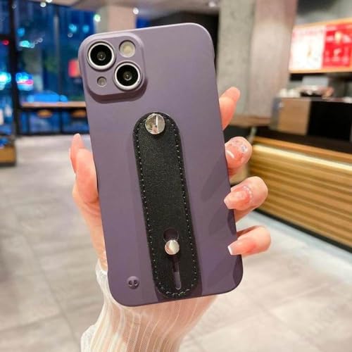 Dragonne en cuir de luxe Coque iPhone 14 Pro Max sans cadre chic