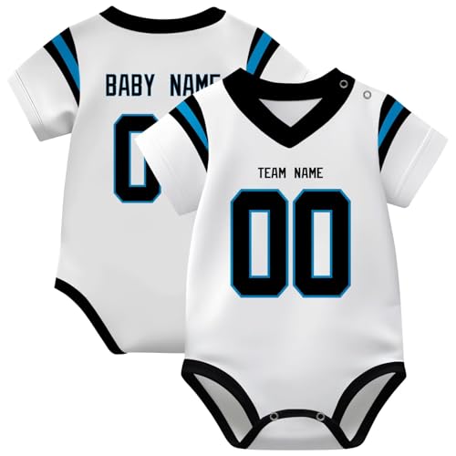Image of KREDE Baby Clothes Unisex Bodysuit Jersey Style Custom Name Number for Baby Boys
