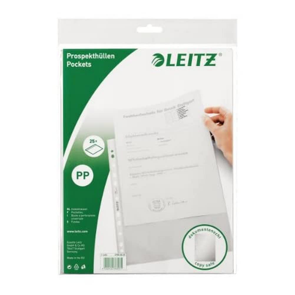 LeitzEsselte Leitz Standard A4 PP Document Wallet 25 Stuck Clear