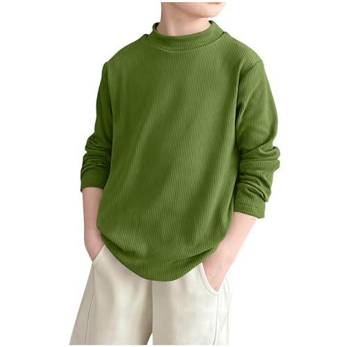 duxyoz Jungen Langarm Thermooberteil Olivgrün