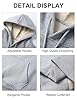 Kissonic Men's Fleece Hoodie Pullover Long Sleeve Sherpa Lined Warm Hooded Sweatshirt, Grey, XXL #4