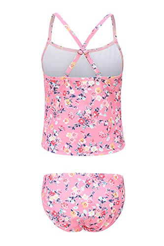Image of Girls Two Piece Tankini Swimsuit Hawaiian Ruffle Swimwear Bathing Suit Set