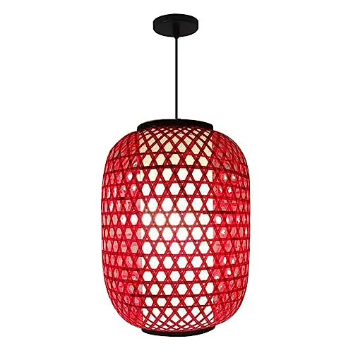 Lámpara de mimbre y bambú para iluminar el salón con un toque natural y acogedor