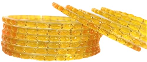 Image of JPS Plain and Glossy Finished Raindrop Glass Bangles Set for Women & Girls | Traditional Ethnic Chudi for Wedding, Party & Regular- Set of 12 Pcs of One Colour | Wedding Special
