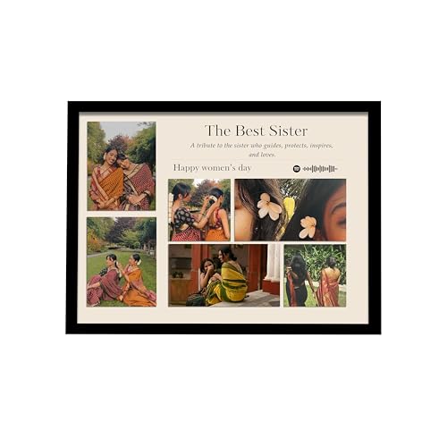 Image of Customized Photo Frame Wall Decor Spotify Gift For Sister Mother Wife Girlfriend and Friend, Personalized Women's Day and Mothers Day Photo Frame Gift For Home Living room Bedroom 23x32 cm