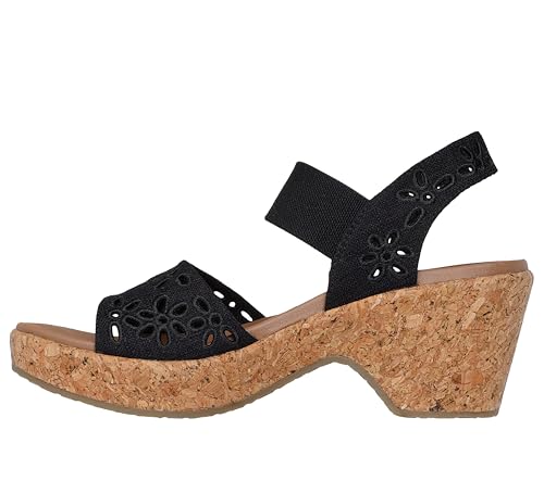 Skechers Skechers Women's BRYSTOL - BEACH BLISS, Canvas Floral Band Stretch Slingback, Black, 5M