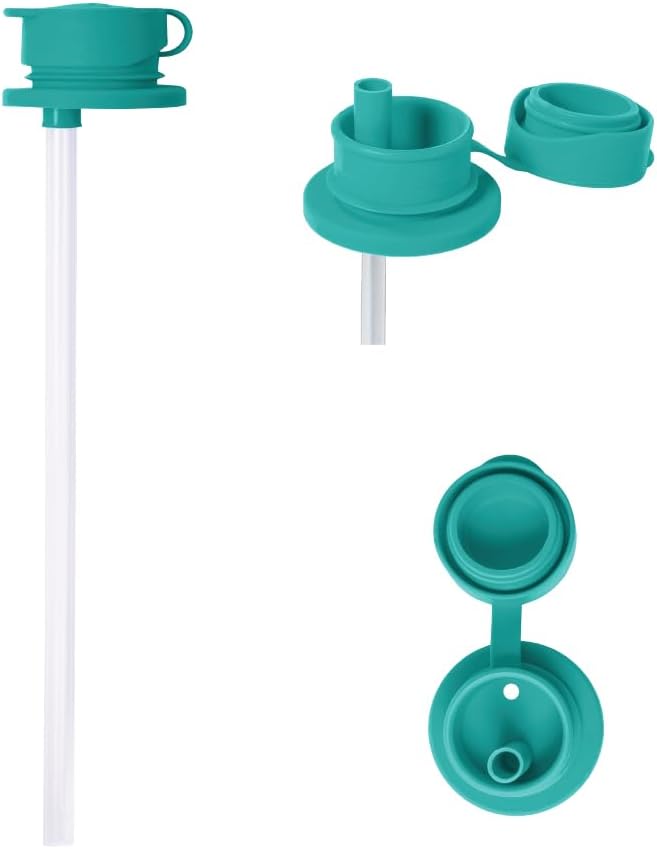 Pura Sport Big Mouth Silicone Sport Straw Top - Leak & Spill-Proof, Plastic-Free, MadeSafe Certified, Medical-Grade Silicone - Fits All Sport Bottles – Mint Straw - Image 2