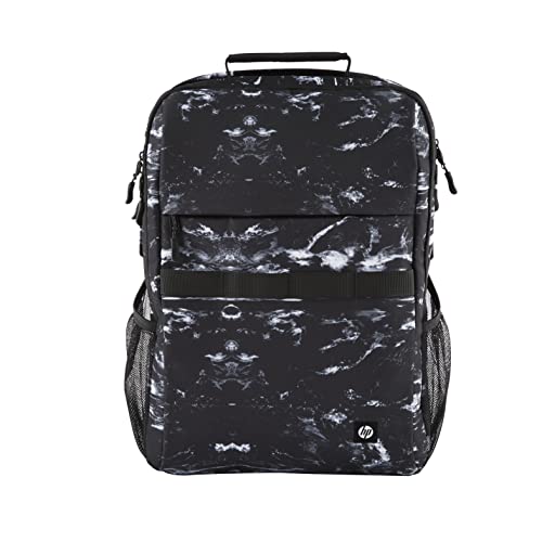 Mochila HP Campus XL - Zíper com Trava, Suporta até 20L, Repelente à Água, Feita com Materiais Reciclados, com Compartimento para Notebook 16''e Alças Acolchoadas, Estampa Mármore (7J592AA)