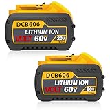 2 Pack 9000mAh/9.0Ah 20V/60V MAX Replacement for DeWalt DCB606 DCB609 DCB612 Batteries Compatible with DeWalt 20V/60V Variable Voltage Battery Chargers and Power Tools