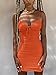 Kaximil Women's Sexy Cut Out Ruched Bodycon Spaghetti Strap Mini Club Party Dresses, X-Small, Orange