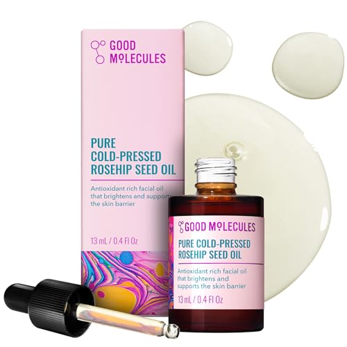 Good Molecules Pure Cold-Pressed Rosehip Seed Oil - 100% Natural Rose Hip Oil Light Weight Face Moisturizer for Anti-Aging, and Plumping - Hydrating Facial Skin Care