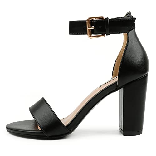 Image of JOY IN LOVE Womens 3.5 inch Chunky Block High Heels Ankle Strap Heeled Sandals