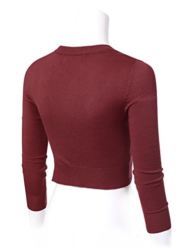 Image of Allsense Women's Cropped Bolero Shrug Cardigan | 3 /4 Sleeve, Button Down, Lightweight Knit Sweater