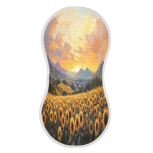 JUZIHAI 1Pack Beautiful Sunflowers Baby Burp Cloths Soft Cotton Burp Rags,Super Absorbent Burp Cloth Bag for Newborn Baby Boys/Girls