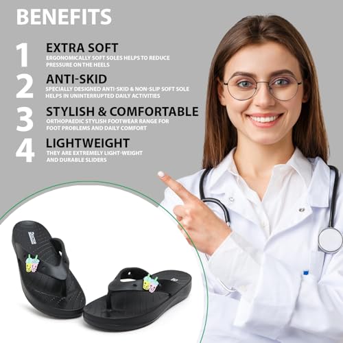 Image of DOCTOR HEALTH SUPER SOFT Ultra Soft Cushion Footbed Women Slipper | Comfortable Light Weight With Waterproof Slippers |Adult Flip Flops Mild Acupressure | Everyday Wear