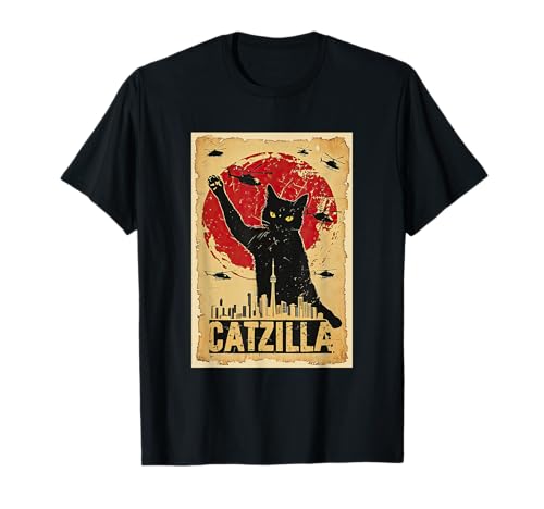 Catzilla Vintage Monster Toronto Skyline Cat T-Shirt