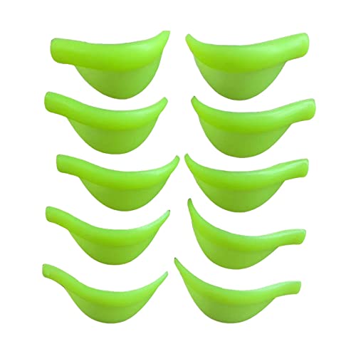 chiwanji Lot de 10 tampons de levage de cils doux et réutilisables, tampons de recharge pour cils, tampons permanents pour cils, tampons pour recourbe-cils, VERT Cover