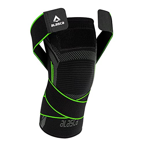 Joelheira de Compressão com Faixa Ajustável Sense 3.0 Alasca - Para corrida, musculação, futebol e ciclismo. Ideal para alívio da dor no joelho e recuperação de lesões musculares. (M, Verde)