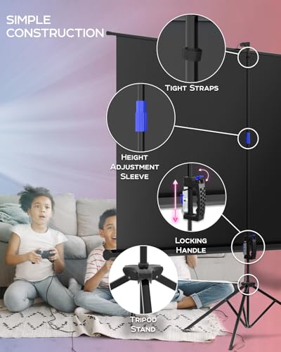 Projector Screen and Stand 120 Inch