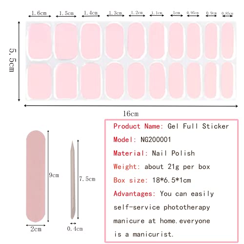 Full Wraps Nagellack Aufkleber, 20 Stück Gel Nagel Wraps einfarbig, wasserdichte Gel-Nagel-Aufkleber, Nagelaufkleber All… – Bild 6