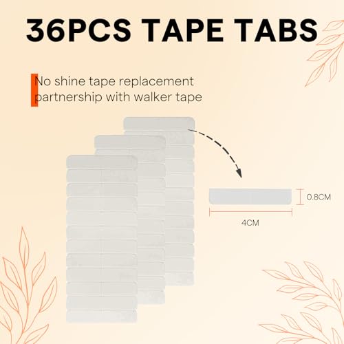 Image of Full Shine Injected Tape in Hair Extensions Human Hair Bundle, 16 /22 Vanilla Blonde, 22 Inch 50g 20pcs, Invisible Tape Ins with Replacement Tape Roll & Adhesive Tabs