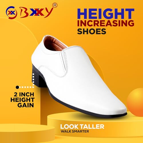 Image of BXXY Men's 2 inch Height Increasing Synthetic Material Formal Moccasion, Slip-On Shoes with Pu Sole.