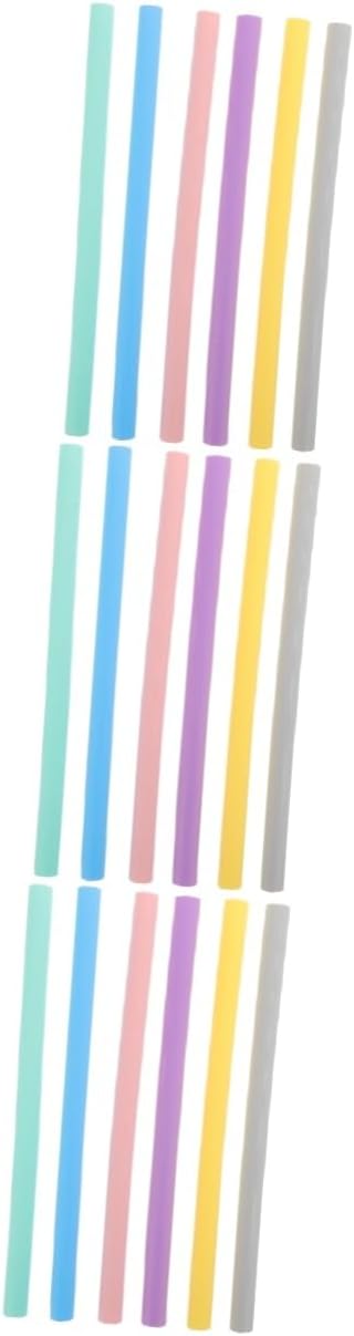 NOLITOY 3sets Reusable Silicone Straws for Smoothies Flexible Jumbo Drinking Straws for Parties Camping Juice Supply 6pcs*3