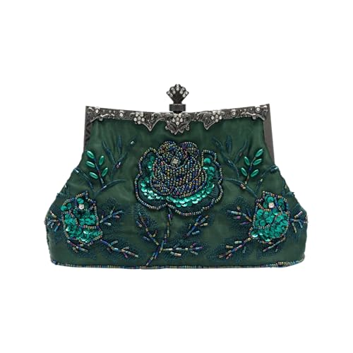 🌸Retro Stucchetto Della Frizione Perline: Dettagli di perline e paillettes definiscono questa pochette, che incarna un'estetica vintage di grazia e grandezza. Abbraccia il fascino senza tempo dello stile anni '20, evocando un'epoca di opulenza e raffinatezza. Pochette e ricamo come una coppia naturale di partner, il ricamo floreale con perline impreziosisce la pochette, la borsetta mette in risalto il vostro fascino. Elegante e artistica, completa il vostro look con nobiltà.