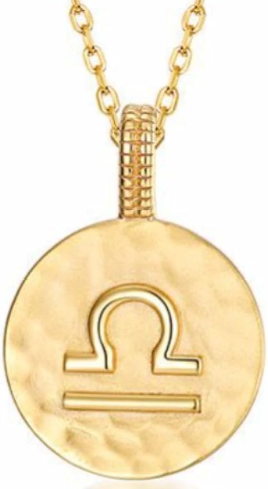 necklace Collar De Plata,Signos Del Zodiaco Símbolos De Las Señoras Colgante Redondo Dorado Gargantilla Símbolo De La Constelación Joyería Para Niñas Regalo De Cumpleaños