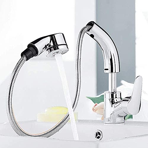 Robinet de salle de bain et cuisine mitigeur chaud froid avec bec rotatif extractible