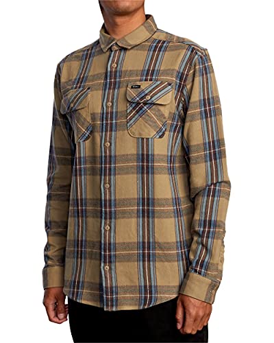 RVCA Men's Standard Fit Long Sleeve Button Up Flannel Shirt4
