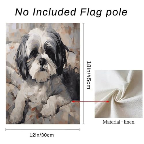 Bandera de jardín de Shih Tzu 12x18 doble vista para adorno de terraza 4