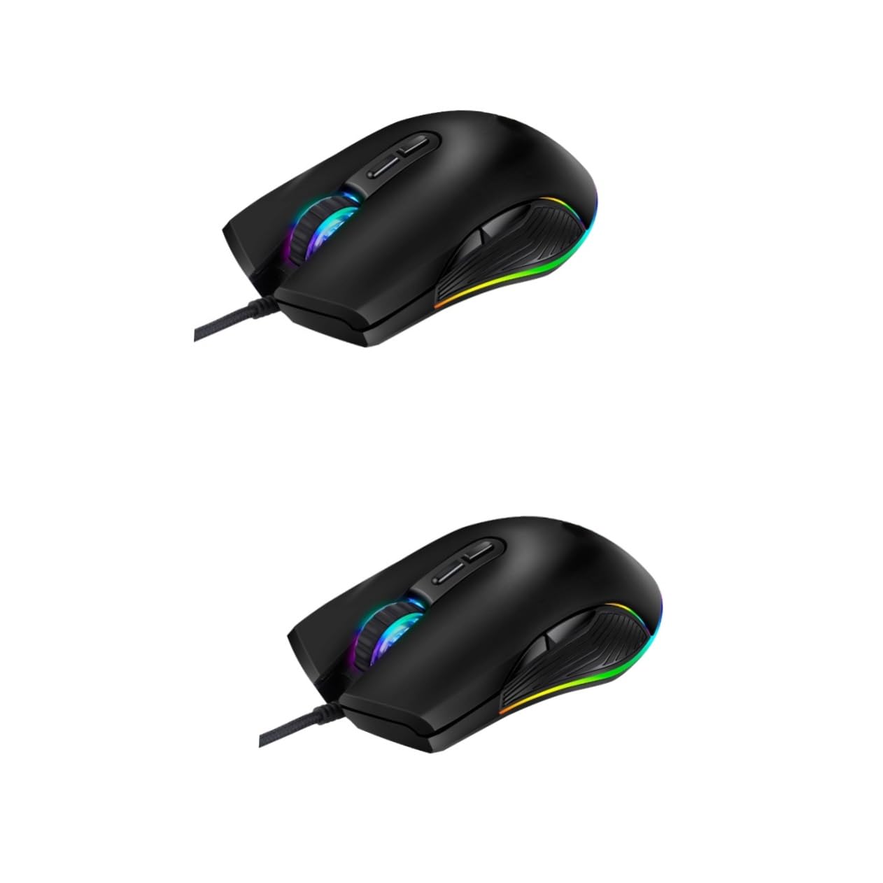 Gadpiparty 2pezzi Mouse Gaming Ergonomico Usb Con Illuminazione Rgb Pulsanti Programmabili Dpi Regolabili Compatibile Con Pc e Laptop Design Confortevole Per Giocatori e Ufficio
