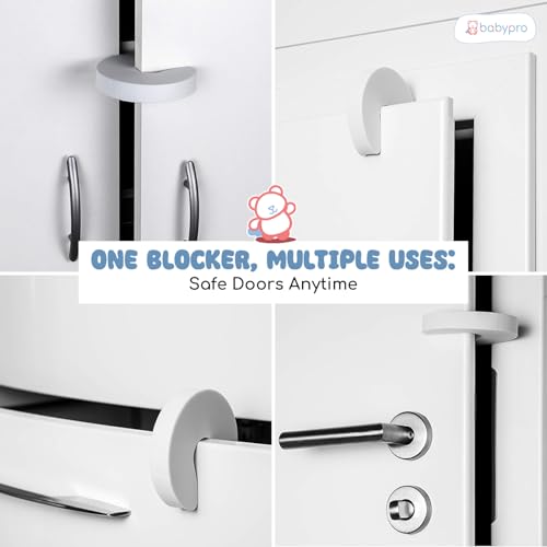 Image of BabyPro Baby Proofing Finger U-Shape Door Guard (Pack of 4, White) for Kids Safety, Non-Toxic EVA Foam, Children Safety Door Slam Stopper, Prevents Finger Pinch Injuries & Pet from Getting Locked