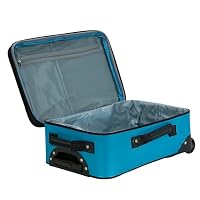 Rockland Fashion Softside Upright Luggage Set, Expandable, Wheel, Telescopic Handle,Turquoise, 2-Piece (14/19) — image 5
